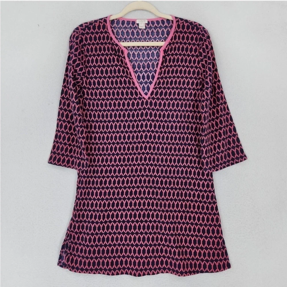 NWT J. CREW Tile Print Swim Coverup / Tunic Dress